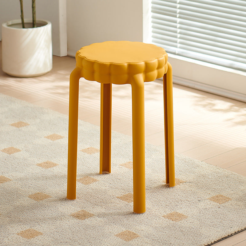 Contemporary Nordic Flower-Shaped PP Stool Backless Armless For Living Room