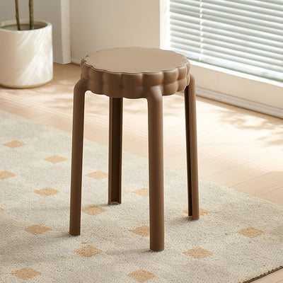 Contemporary Nordic Flower-Shaped PP Stool Backless Armless For Living Room