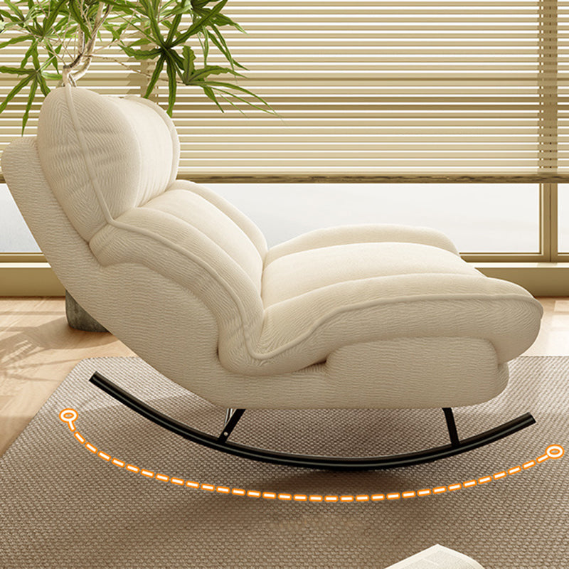 Contemporary Nordic Adjustable Square Tech Velvet Carbon Steel Sponge Rocking Chair Backrest Armless For Living Room