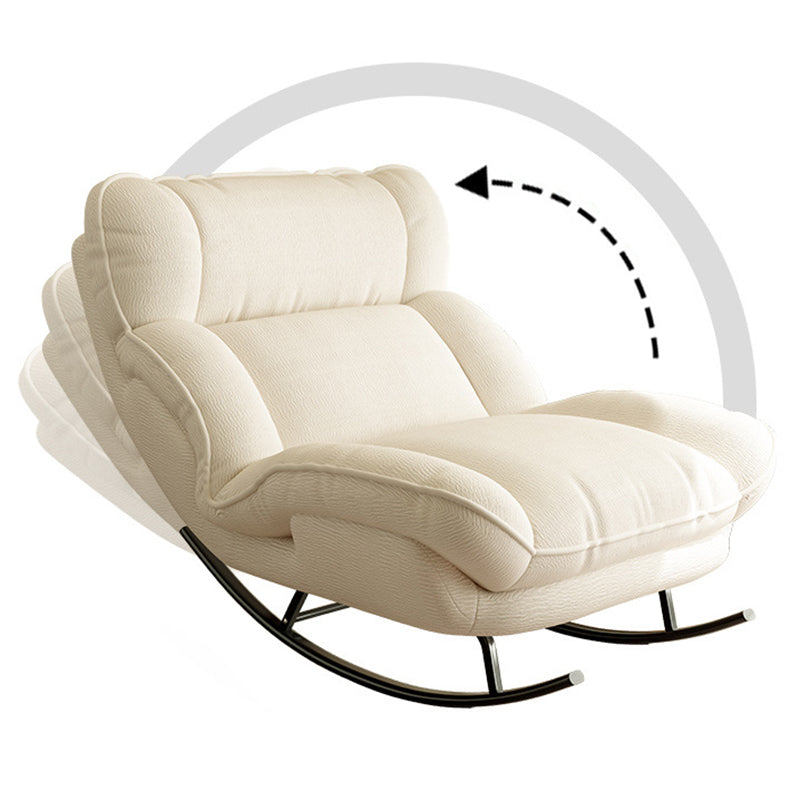 Contemporary Nordic Adjustable Square Tech Velvet Carbon Steel Sponge Rocking Chair Backrest Armless For Living Room