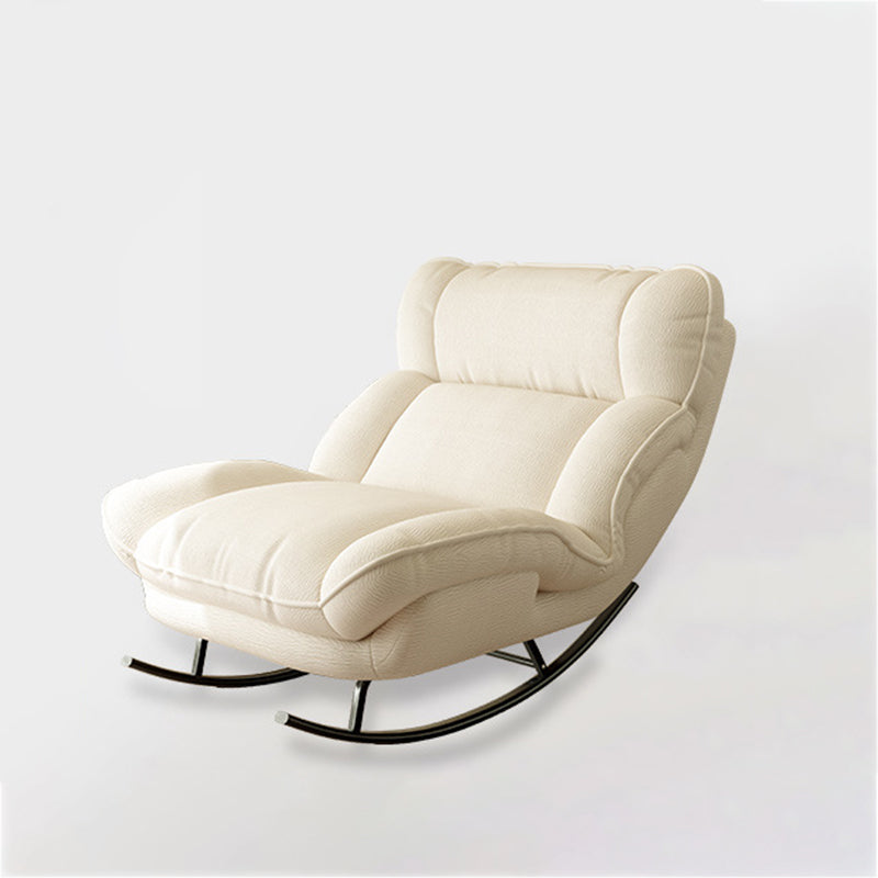Contemporary Nordic Adjustable Square Tech Velvet Carbon Steel Sponge Rocking Chair Backrest Armless For Living Room