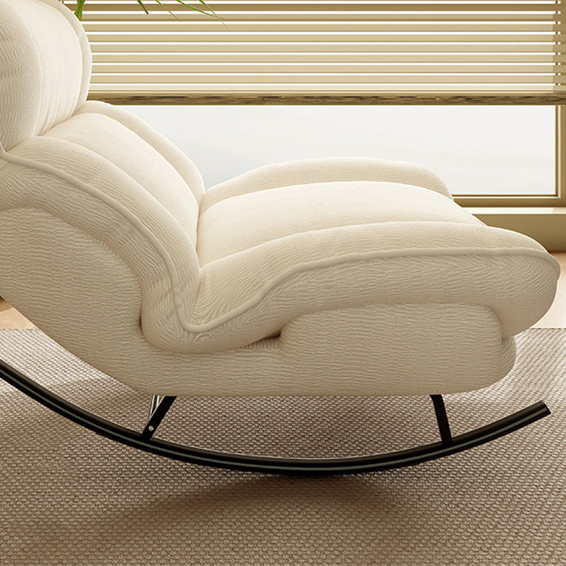 Contemporary Nordic Adjustable Square Tech Velvet Carbon Steel Sponge Rocking Chair Backrest Armless For Living Room