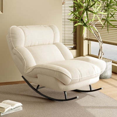 Contemporary Nordic Adjustable Square Tech Velvet Carbon Steel Sponge Rocking Chair Backrest Armless For Living Room