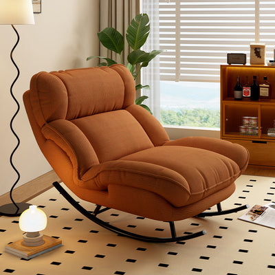 Contemporary Nordic Adjustable Square Tech Velvet Carbon Steel Sponge Rocking Chair Backrest Armless For Living Room