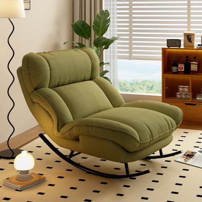 Contemporary Nordic Adjustable Square Tech Velvet Carbon Steel Sponge Rocking Chair Backrest Armless For Living Room