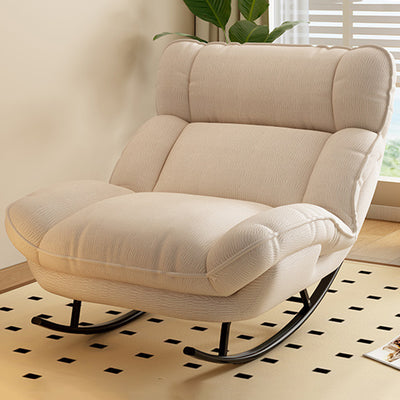 Contemporary Nordic Adjustable Square Tech Velvet Carbon Steel Sponge Rocking Chair Backrest Armless For Living Room