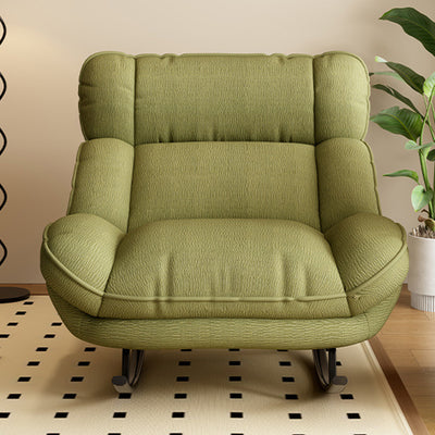 Contemporary Nordic Adjustable Square Tech Velvet Carbon Steel Sponge Rocking Chair Backrest Armless For Living Room