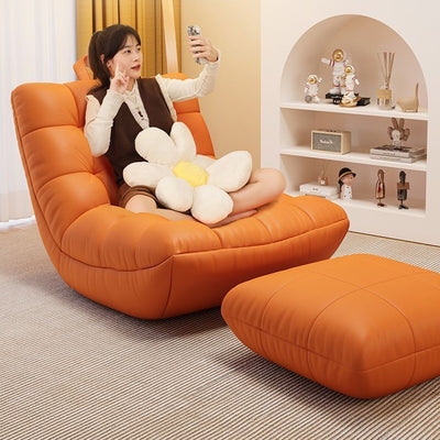 Modern Minimalist Square Tech Fabric EPS Metal Accent Chair Backrest Armless For Living Room