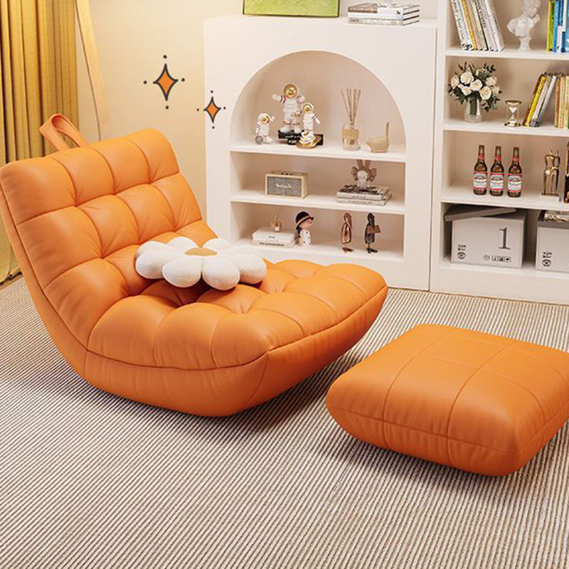 Modern Minimalist Square Tech Fabric EPS Metal Accent Chair Backrest Armless For Living Room