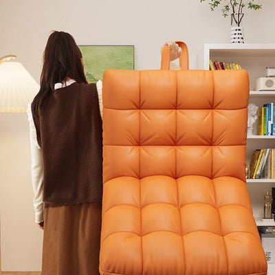 Modern Minimalist Square Tech Fabric EPS Metal Accent Chair Backrest Armless For Living Room