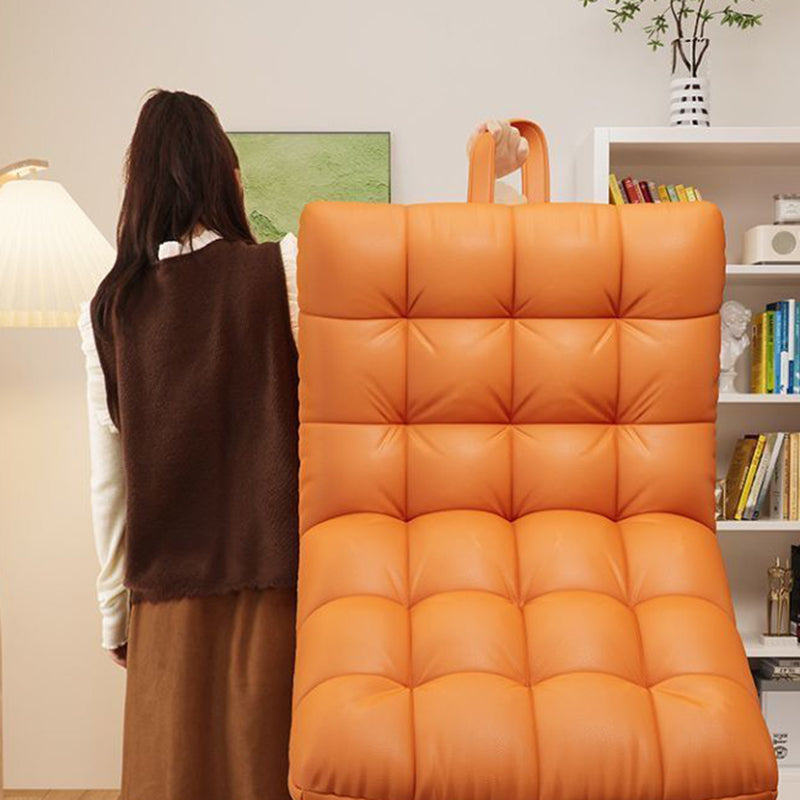 Modern Minimalist Square Tech Fabric EPS Metal Accent Chair Backrest Armless For Living Room