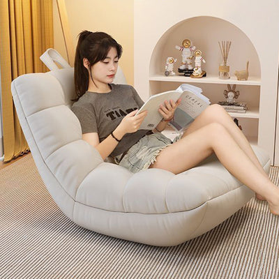 Modern Minimalist Square Tech Fabric EPS Metal Accent Chair Backrest Armless For Living Room
