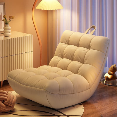 Modern Minimalist Square Tech Fabric EPS Metal Accent Chair Backrest Armless For Living Room