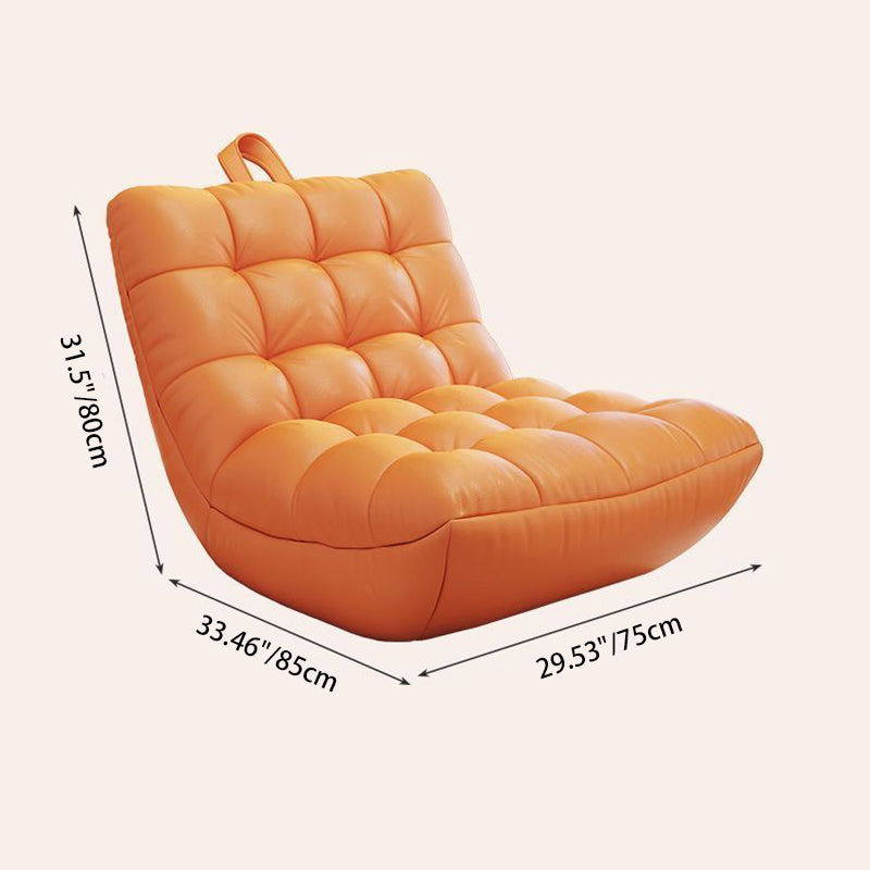 Modern Minimalist Square Tech Fabric EPS Metal Accent Chair Backrest Armless For Living Room