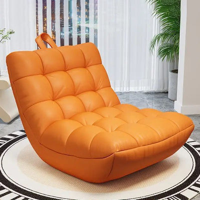 Modern Minimalist Square Tech Fabric EPS Metal Accent Chair Backrest Armless For Living Room