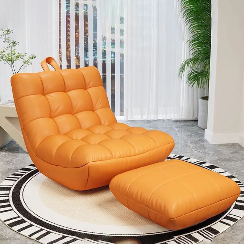 Modern Minimalist Square Tech Fabric EPS Metal Accent Chair Backrest Armless For Living Room