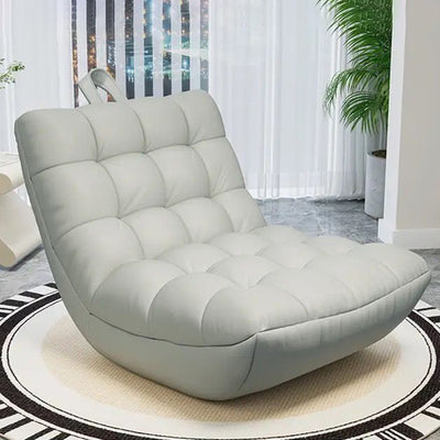 Modern Minimalist Square Tech Fabric EPS Metal Accent Chair Backrest Armless For Living Room