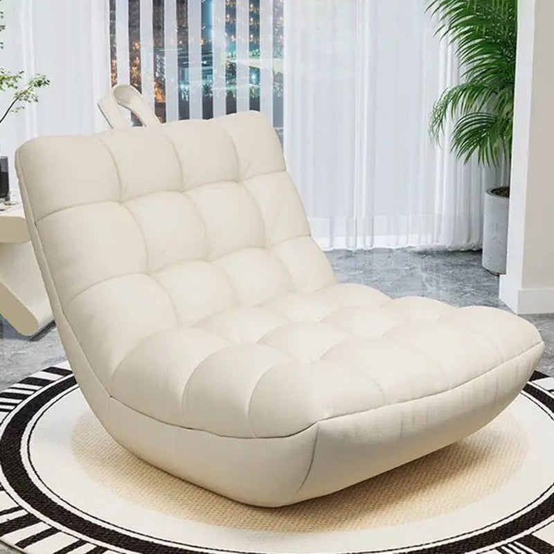 Modern Minimalist Square Tech Fabric EPS Metal Accent Chair Backrest Armless For Living Room