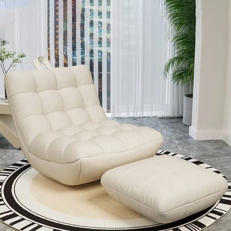 Modern Minimalist Square Tech Fabric EPS Metal Accent Chair Backrest Armless For Living Room
