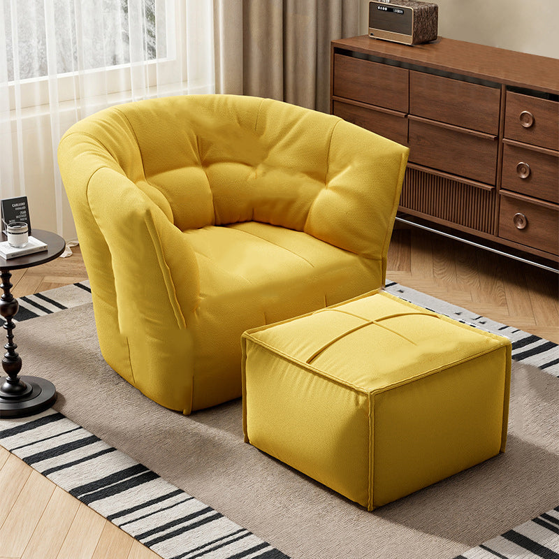 Contemporary Nordic Square U-Shaped Metal Velvet Sponge Accent Chair Backrest Armrests For Living Room