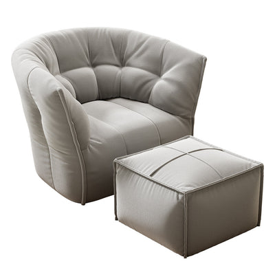 Contemporary Nordic Square U-Shaped Metal Velvet Sponge Accent Chair Backrest Armrests For Living Room