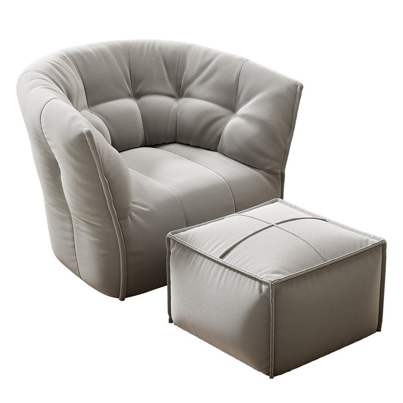 Contemporary Nordic Square U-Shaped Metal Velvet Sponge Accent Chair Backrest Armrests For Living Room