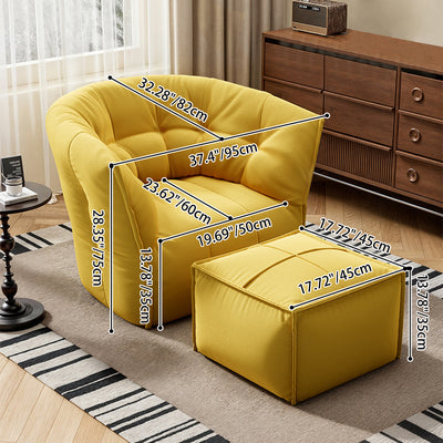 Contemporary Nordic Square U-Shaped Metal Velvet Sponge Accent Chair Backrest Armrests For Living Room