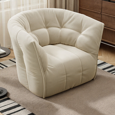 Contemporary Nordic Square U-Shaped Metal Velvet Sponge Accent Chair Backrest Armrests For Living Room