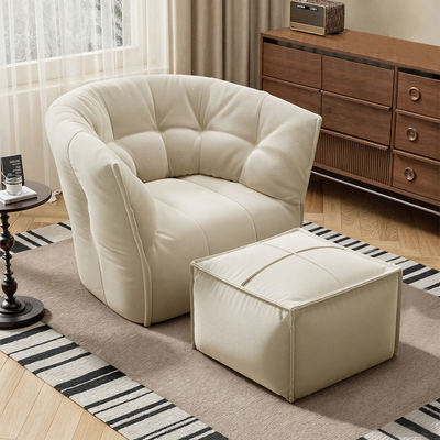 Contemporary Nordic Square U-Shaped Metal Velvet Sponge Accent Chair Backrest Armrests For Living Room