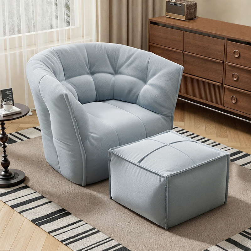 Contemporary Nordic Square U-Shaped Metal Velvet Sponge Accent Chair Backrest Armrests For Living Room