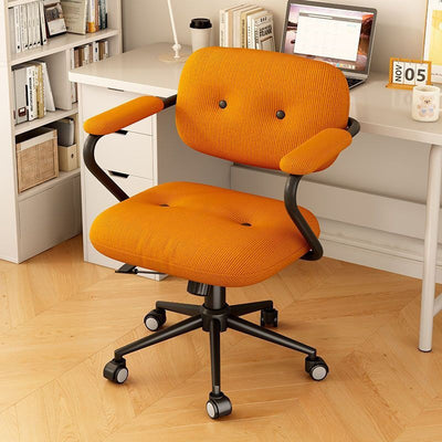 Modern Minimalist Liftable Movable Adjustable Square Corduroy Stainless Steel Foam Desk Chair Backrest Armrests For Bedroom