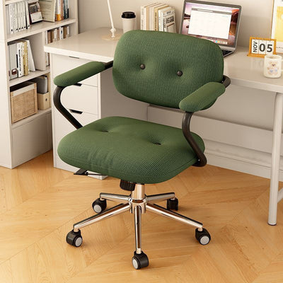 Modern Minimalist Liftable Movable Adjustable Square Corduroy Stainless Steel Foam Desk Chair Backrest Armrests For Bedroom