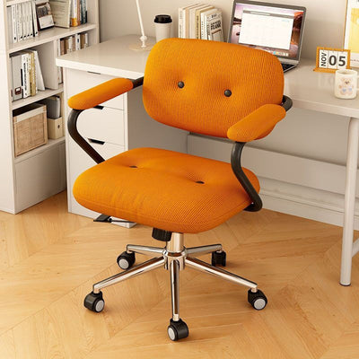 Modern Minimalist Liftable Movable Adjustable Square Corduroy Stainless Steel Foam Desk Chair Backrest Armrests For Bedroom
