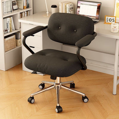 Modern Minimalist Liftable Movable Adjustable Square Corduroy Stainless Steel Foam Desk Chair Backrest Armrests For Bedroom