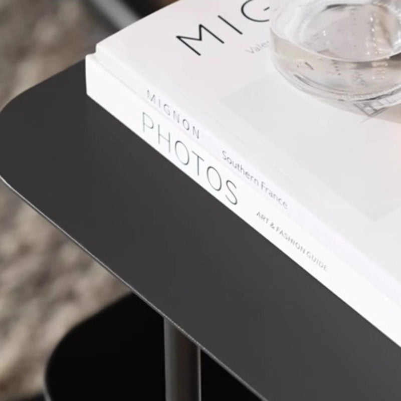 Modern Minimalist Movable Square Carbon Steel End Table 3-Tier For Living Room