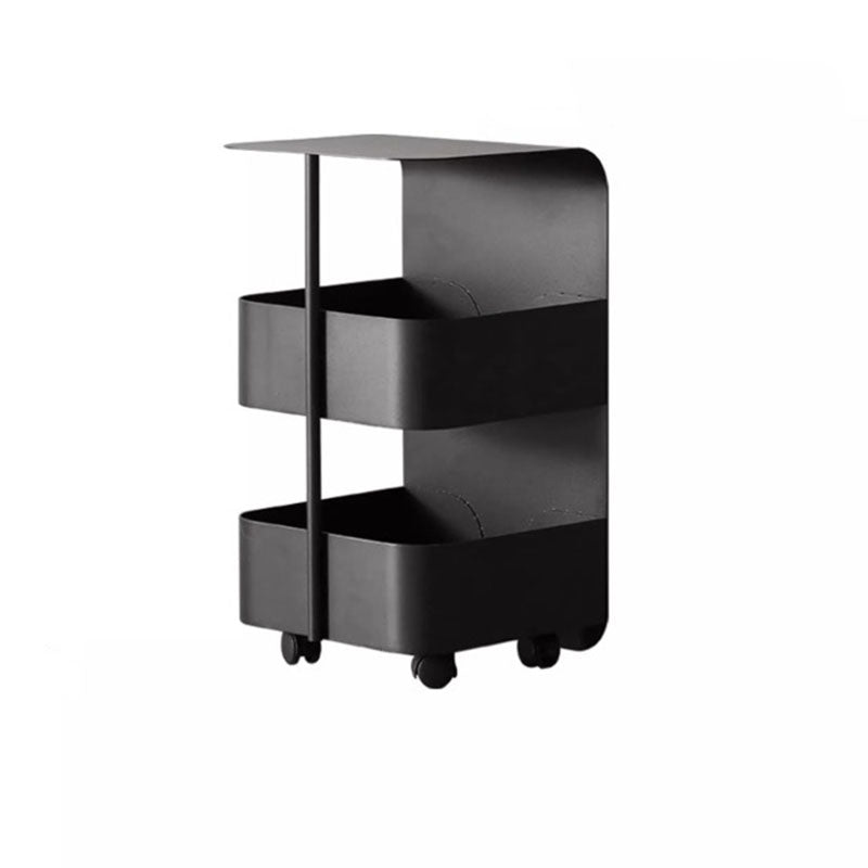 Modern Minimalist Movable Square Carbon Steel End Table 3-Tier For Living Room
