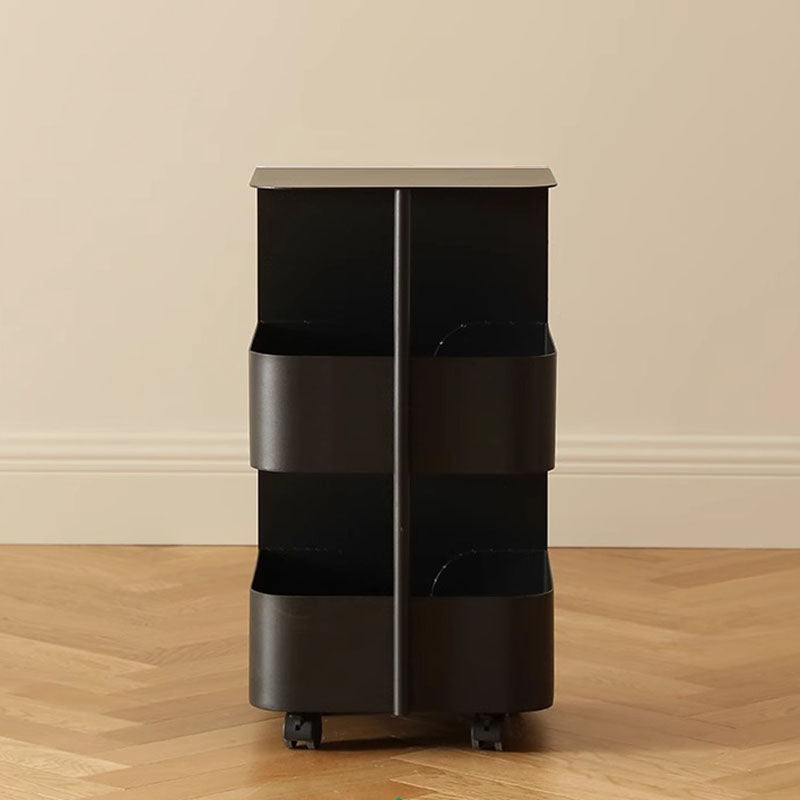 Modern Minimalist Movable Square Carbon Steel End Table 3-Tier For Living Room