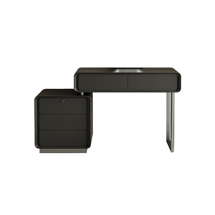 Moderner minimalistischer Schminktisch aus rechteckigem Sperrholz und Edelstahl mit 5 Schubladen fürs Schlafzimmer 