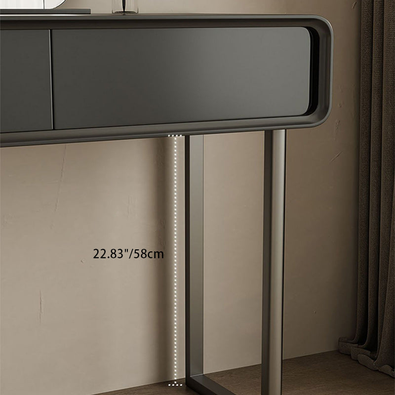 Moderner minimalistischer Schminktisch aus rechteckigem Sperrholz und Edelstahl mit 5 Schubladen fürs Schlafzimmer 