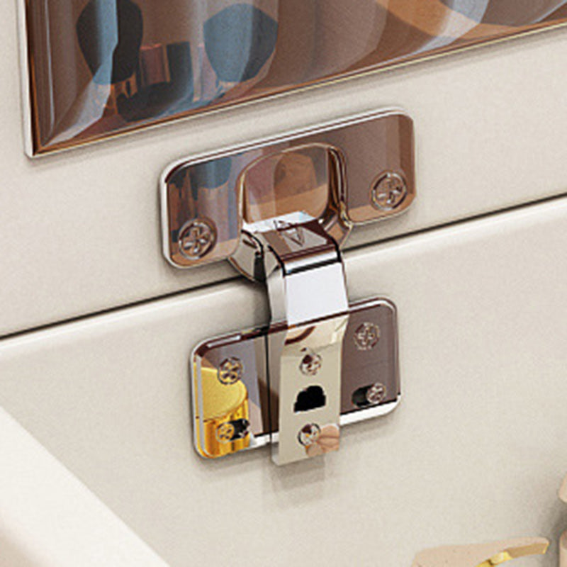 Simplicité moderne Coiffeuse en bois et cuir artificiel à 2 tiroirs pour chambre 