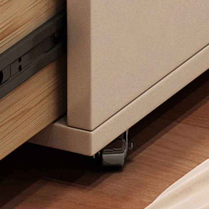 Simplicité moderne Coiffeuse en bois et cuir artificiel à 2 tiroirs pour chambre 