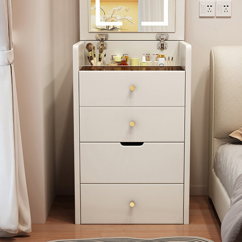Simplicité moderne Coiffeuse en bois et cuir artificiel à 2 tiroirs pour chambre 