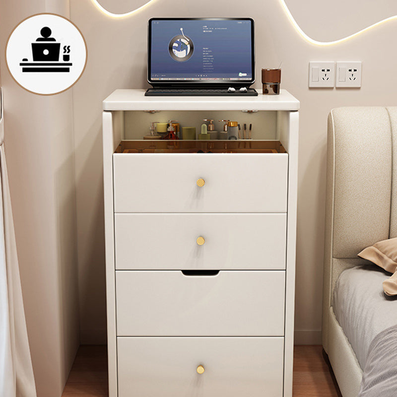 Simplicité moderne Coiffeuse en bois et cuir artificiel à 2 tiroirs pour chambre 