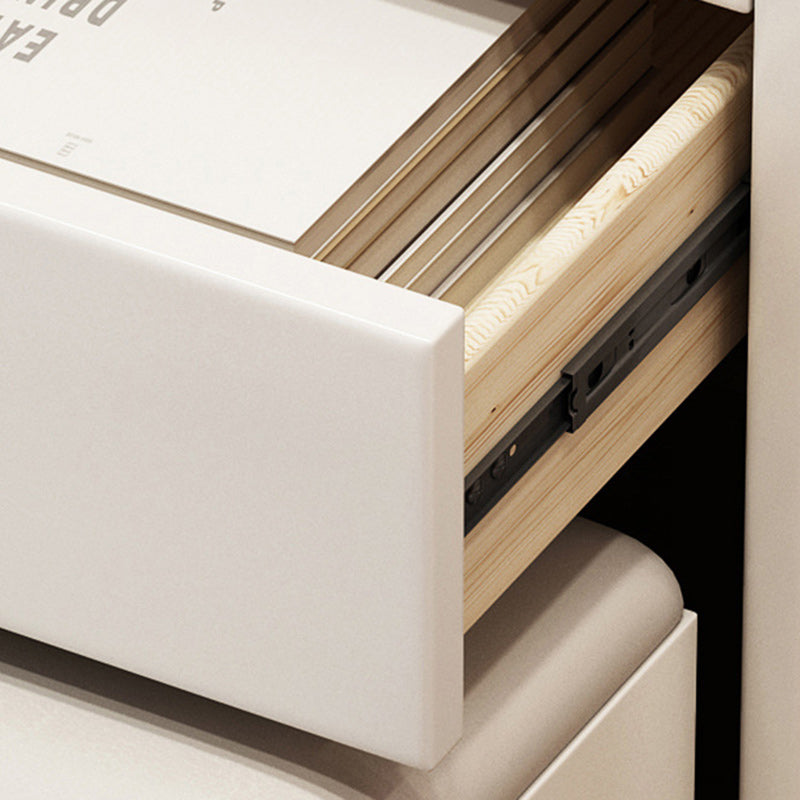 Simplicité moderne Coiffeuse en bois et cuir artificiel à 2 tiroirs pour chambre 