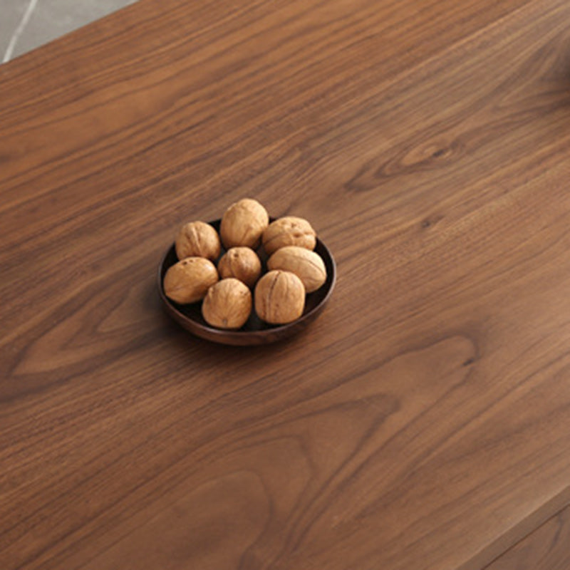 Mesa de centro rectangular moderna y minimalista de madera de nogal y paulownia con 4 cajones para salón 