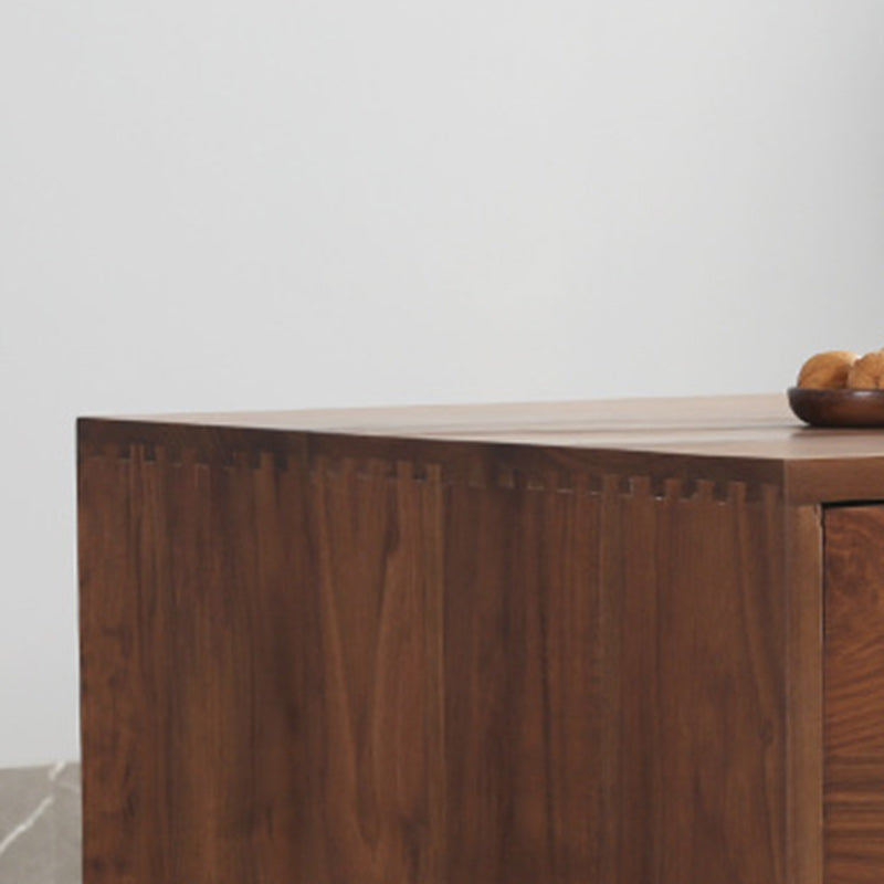 Mesa de centro rectangular moderna y minimalista de madera de nogal y paulownia con 4 cajones para salón 