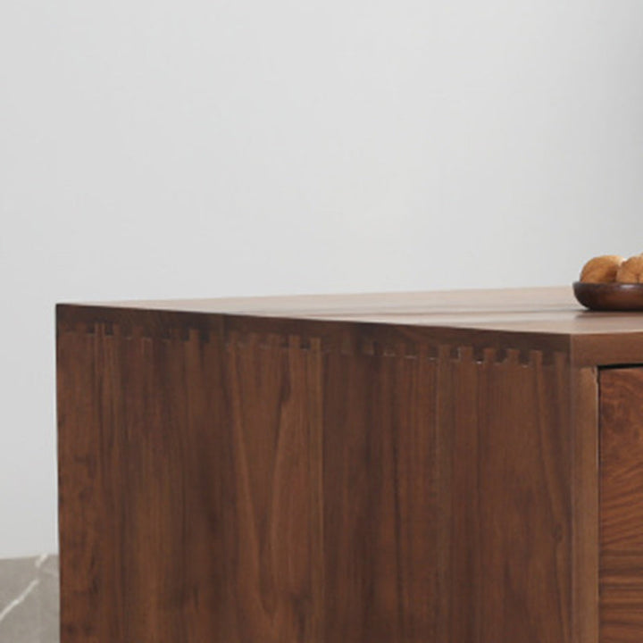 Mesa de centro rectangular moderna y minimalista de madera de nogal y paulownia con 4 cajones para salón 