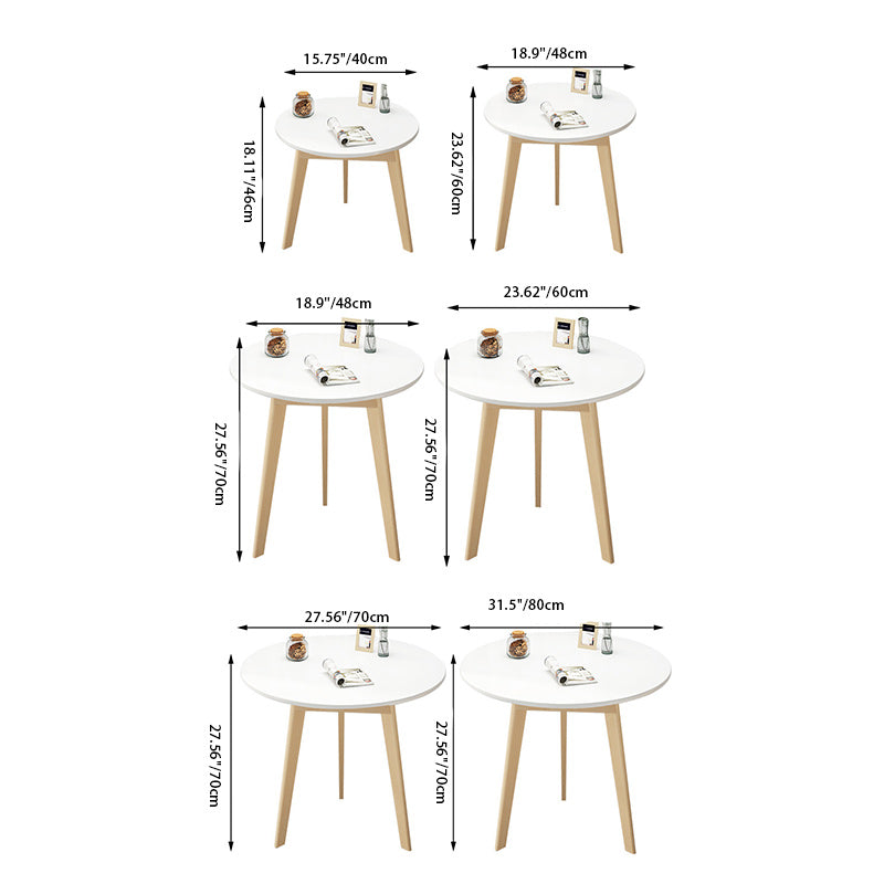 Modern Minimalist Round Medium Density Fiberboard Rubberwood Coffee Table 3 - Leg For Living Room