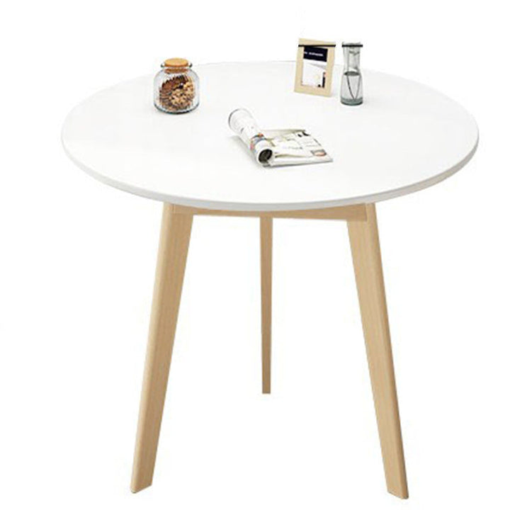 Modern Minimalist Round Medium Density Fiberboard Rubberwood Coffee Table 3 - Leg For Living Room