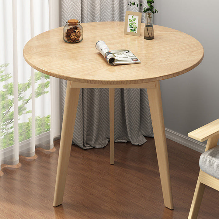 Modern Minimalist Round Medium Density Fiberboard Rubberwood Coffee Table 3 - Leg For Living Room